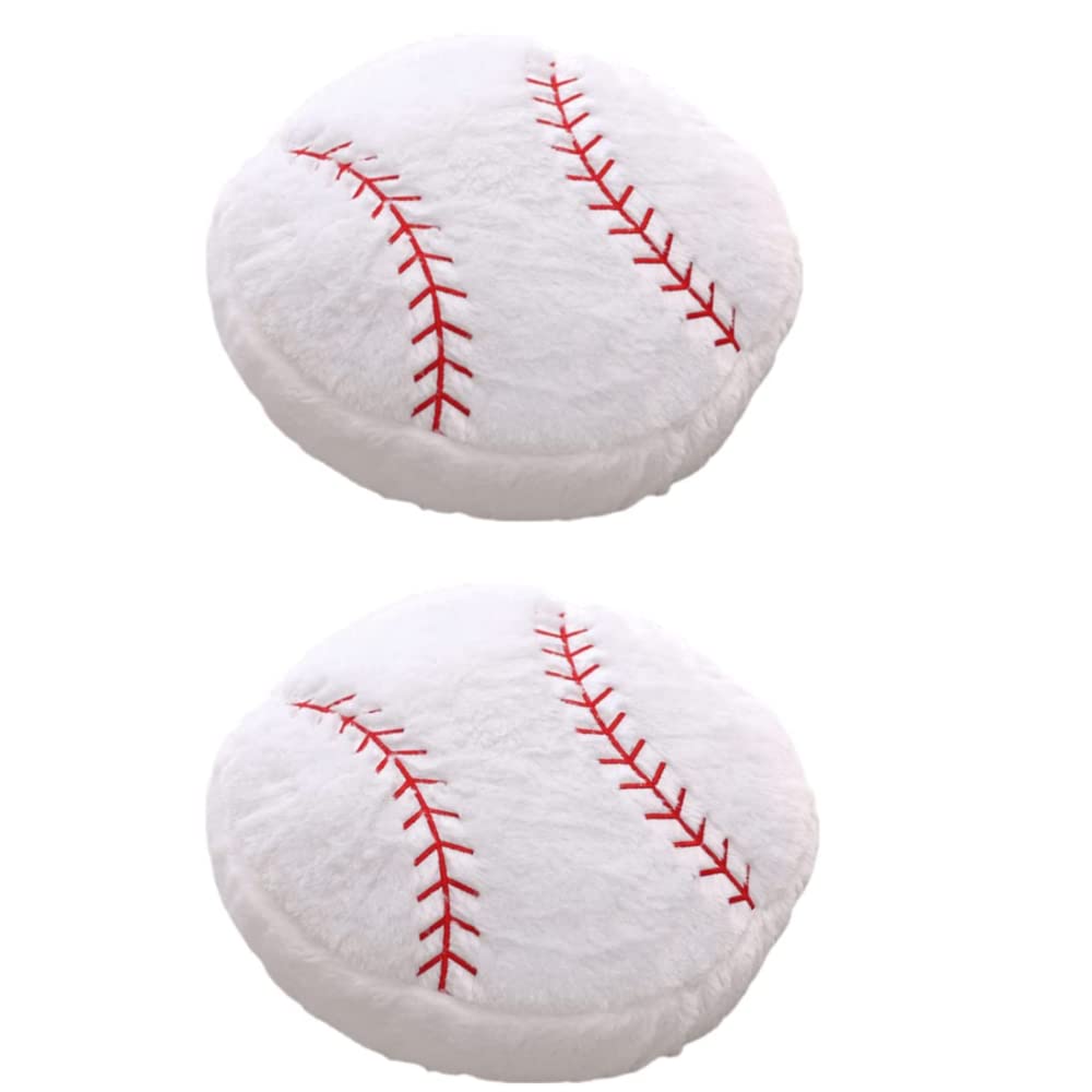 Jporshu 2Pcs Sports Pillow Fluffy Soft Throw Pillow Toy ,Baseball Plush Sport Theme Cushion Stuffed Pillow, Sphere Pillow Toys G